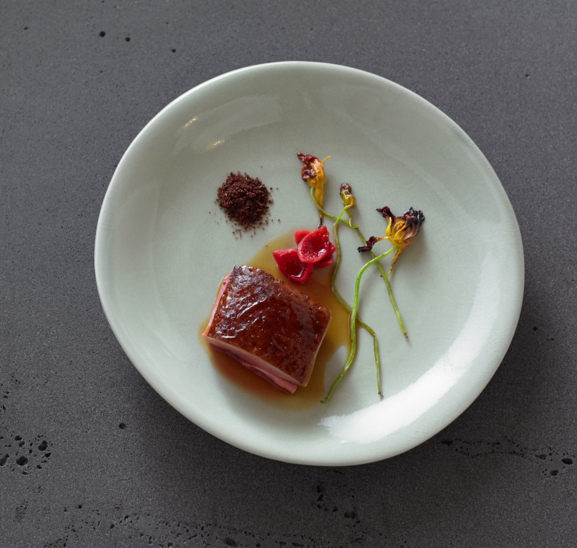 44_Aged Pekin duck wood roasted on the bone, quandong, dried liver Photo Credit Colin Page
