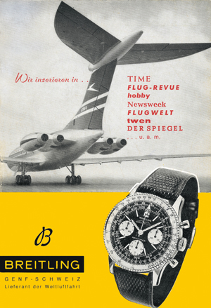 1960?s Breitling advertisement with the legendary Navitimer (PPR/Breitling)