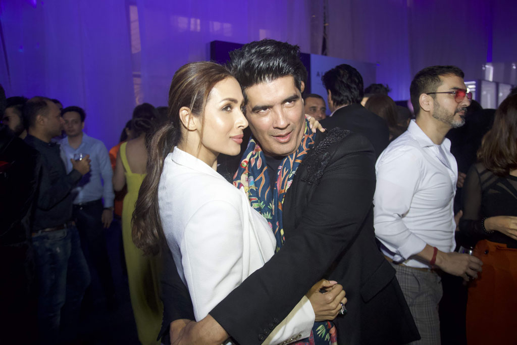 Actor Malaika Arora with designer Manish Malhotra at Chivas-18 Alchemy 2019